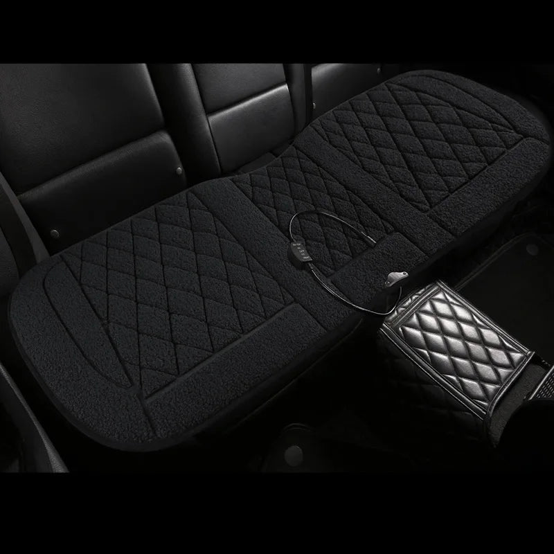 Heated Car Seat Cover 12V Fast Heating Seat Cushion Warm Plush Car Seat Heating Covers Seat Protector Auto Seat Heater Pads Mat