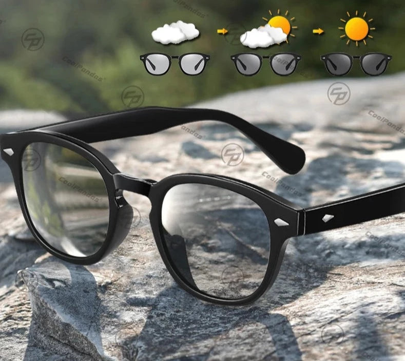 Photochromic Polarized Retro Round Sunglasses for Women