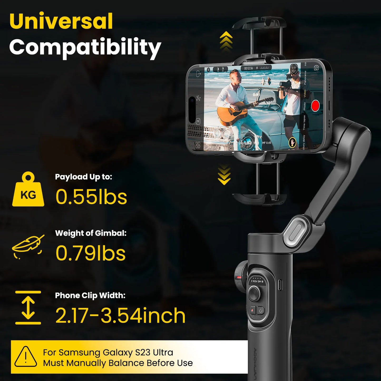 Smart XE Combo1 3 Axis handheld Gimbal Stabilizer For iPhone and Android Smartphone Stabilizer With Extension Rod