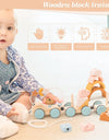 Baby Montessori Toys Wooden Train Baby Educational Toys Wooden Rainbow Blocks Trolley Baby Learning Toys Children Birthday Gifts