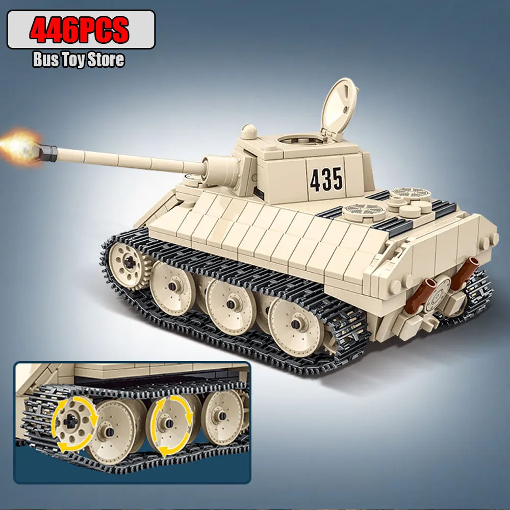 Ww2 Military Tanks Series Stuart Light Tank Tiger Leopard TANK Soldier Building Blocks Bricks Army  Toys for Boy Gifts