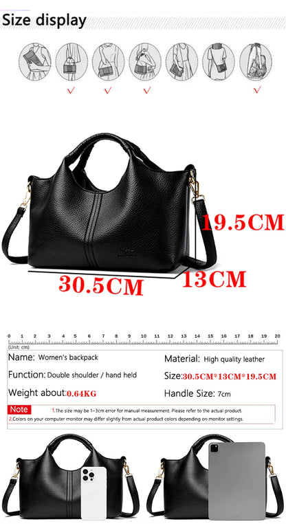 Leather Shoulder Bags For Women Ladies Luxury Handbag Crossbody Bag Zipper Messenger Solid Color Saddle Bag