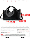 Leather Shoulder Bags For Women Ladies Luxury Handbag Crossbody Bag Zipper Messenger Solid Color Saddle Bag