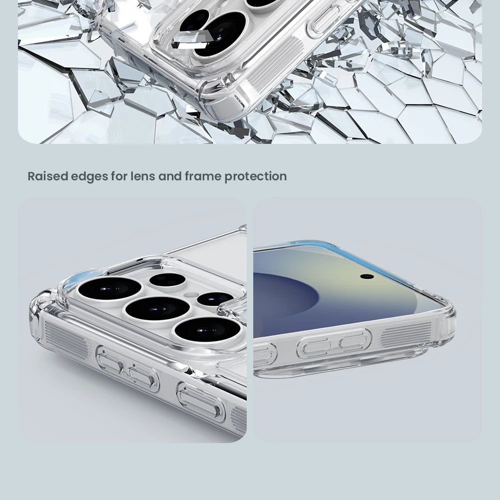 Nature Pro Magnetic Transparent Case for Samsung Galaxy S26 Ultra / S26 Plus – PC + TPU Frame Protective Phone Cover