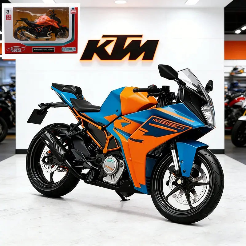 Diecast KTM RC 390 Racing Motorcycle Model 1 to 12 Scale