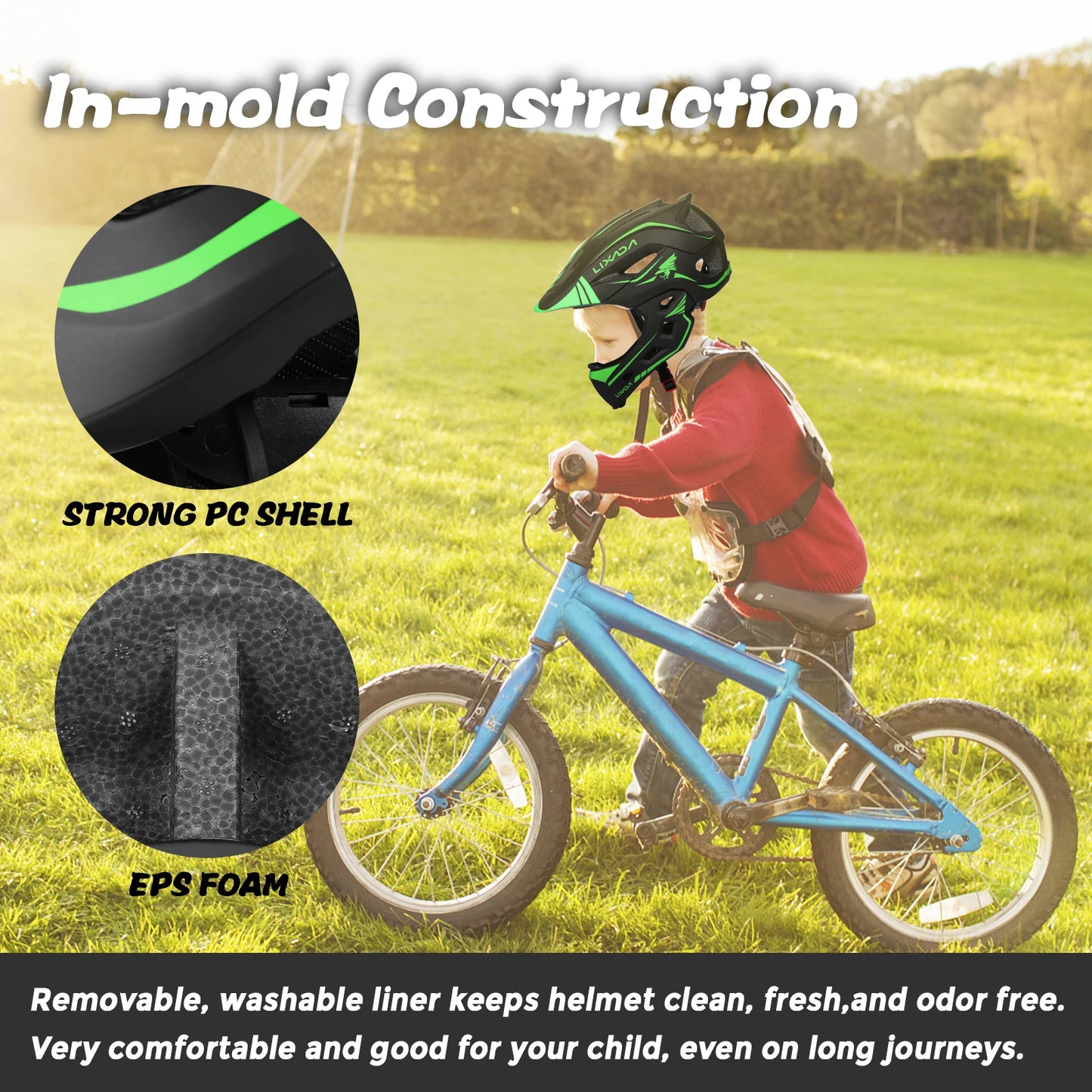 Detachable Full Face Bike Helmet For Cycling And Skating