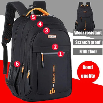 Backpack Oxford Cloth Backpack High Capacity Junior High School Student Schoolbag Men's Travel Backpack