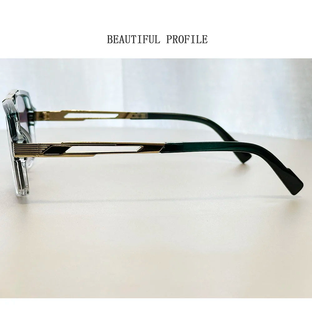 Vintage Square Alloy Frame Sunglasses With UV400 Protection