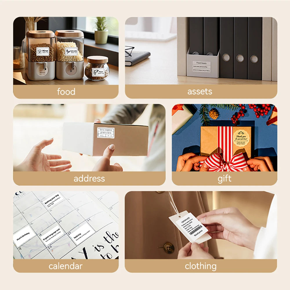 B21 / B1 Thermal Label Printer, Bluetooth Wireless Sticker Maker 20–50mm, Portable Inkless Barcode Label Printer for Clothing & Jewelry