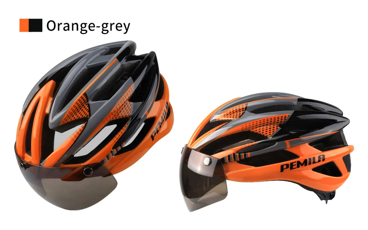 Cycling Helmet With Protective Goggles For Road And Mountain Bike