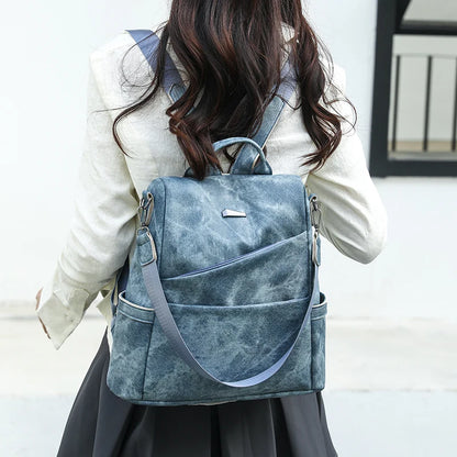 Leather Backpacks Casual Knapsack Large Capacity Packs School Backpack For College Students Travel Bags