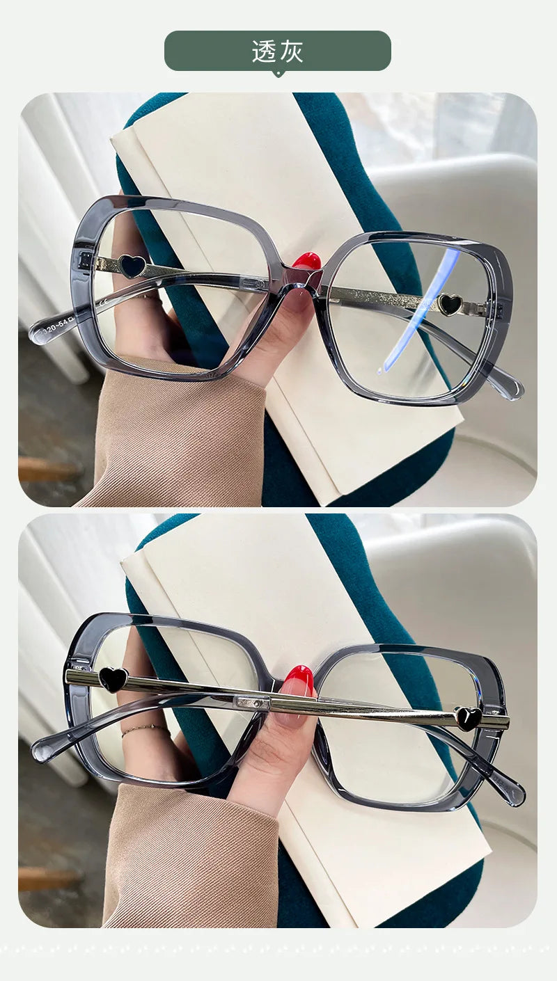 Big Size Woman Eyeglasses Ultra light TR90 White Eyewear Square Full Frame Optical Prescription Frames