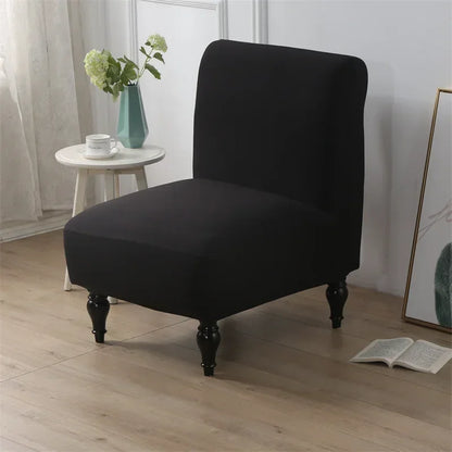 Stretch Armless Accent Chair Cover Single Short Back Sofa Covers Solid Color Anti-dirt Chair Slipcover Removable Sofa Protector