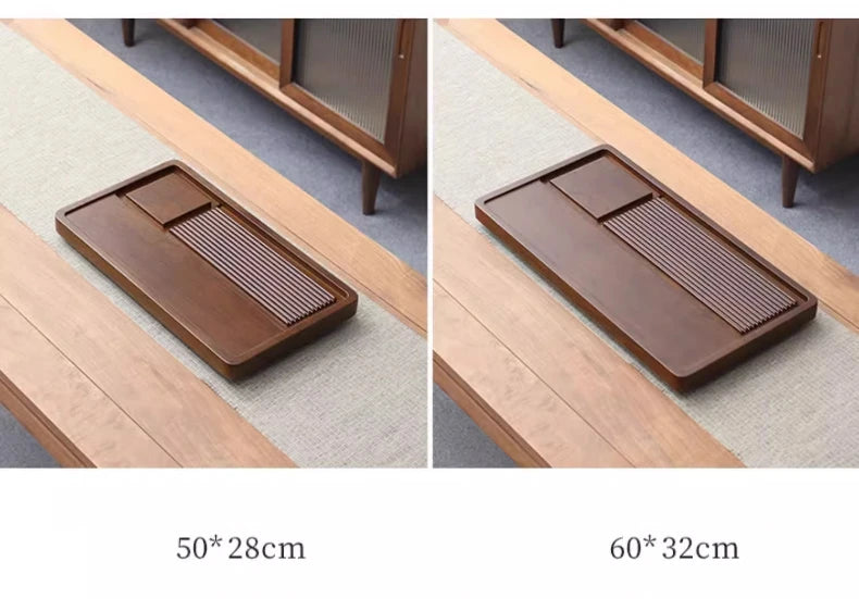 Tea Tray Household Solid Wood Tea Brewing Table Light Luxury High-End Tea Tray Kung Fu Tea Set Office Desk Wooden Tray