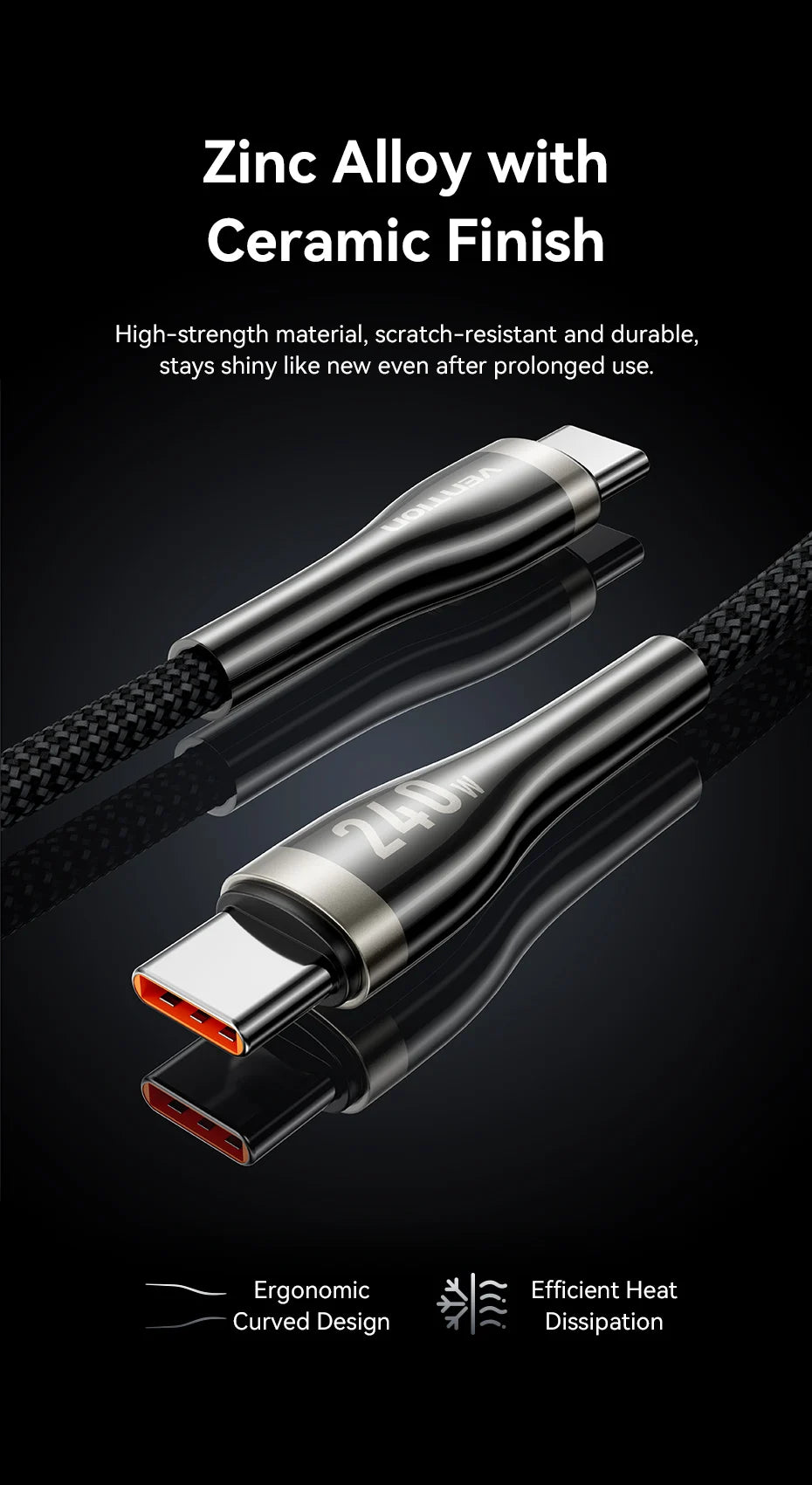 240W USB C to USB C Cable PD3.1 Fast Charge for iPhone 15 16 Pro Macbook Samsung Laptop 5A Supercharge USB Type C Cables