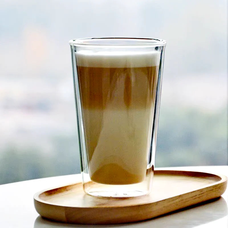 400ml Heat Resistance Double Wall Glass Coffee Mug Home Tea Milk Juice Cup Water Beer Mug Drinkware