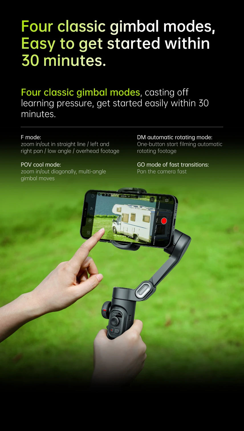 3-Axis Handheld Gimbal Stabilizer SmartXE for Smartphone for iPhone Android AI Face Tracking TikTok Vlog