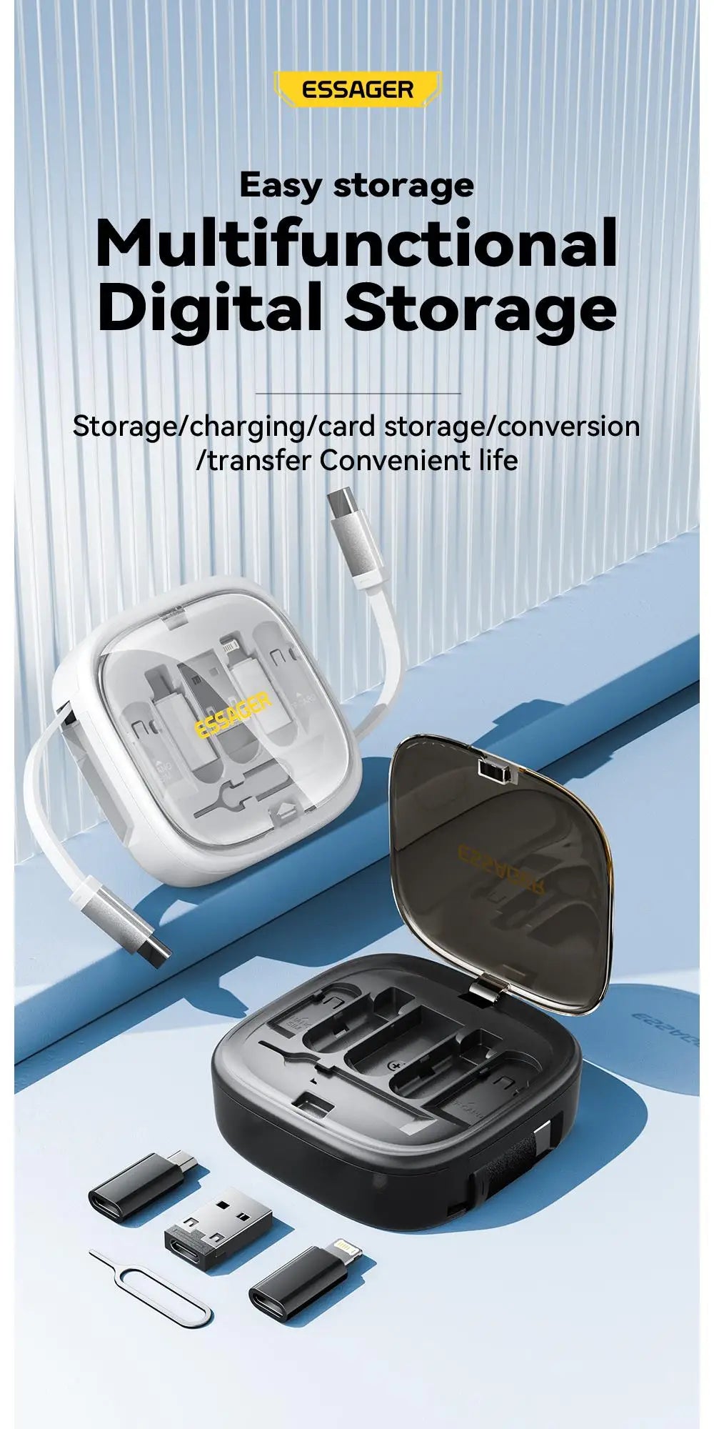 PD 60W Multifunctional USB Type-C Cable Set with Storage Box