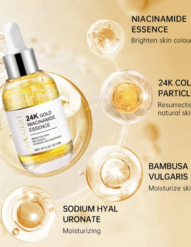 15 ml Niacinamide Serum Hyaluronic Acid for Face Dark Spot Remover 24K Gold Serum Whitening Moisturizing Facial Skin Care