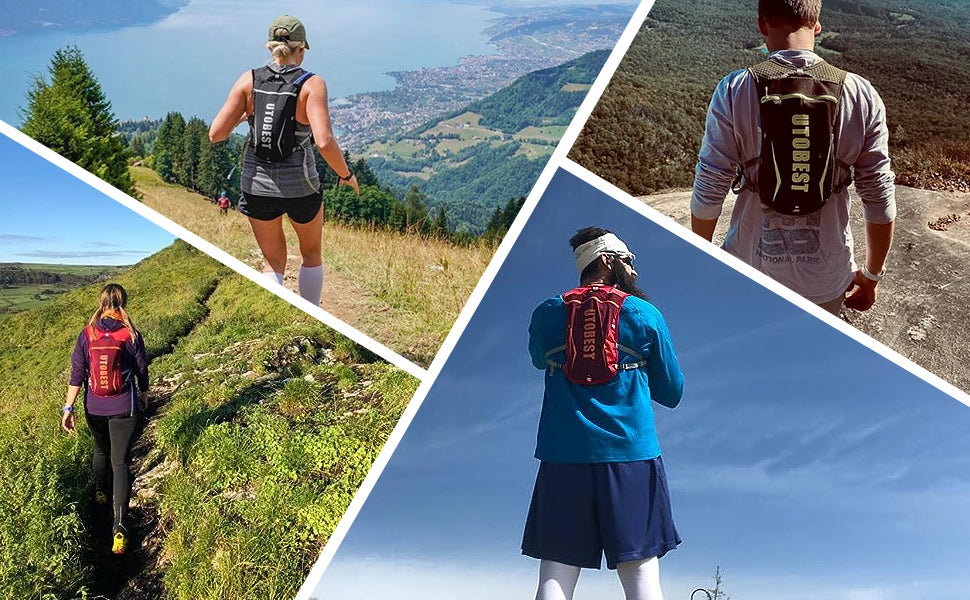 Trail Running Backpack 5L Ultra Lightweight Hydration Vest Breathable Functional Pack for Marathon Cycling Hiking