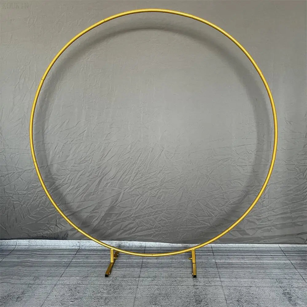 Metal Circle Stand Wedding Arche Round Balloon Arch Flower Gold Background Arch DIY Frame Birthday Party  Shower Decoration