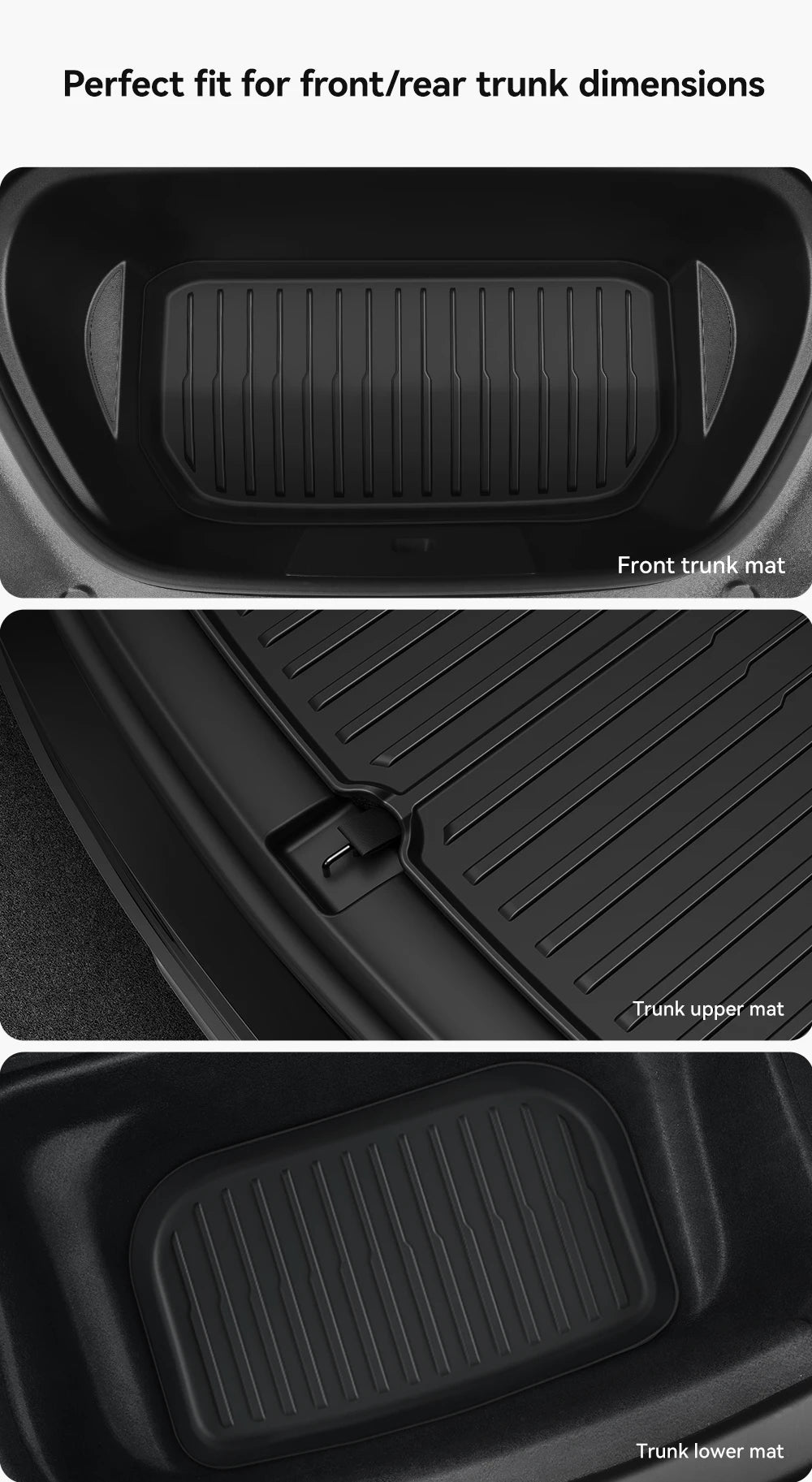 TPE Trunk Mat for Tesla Model 3 and Model Y Highland 2021 2026 Waterproof Cargo Liner