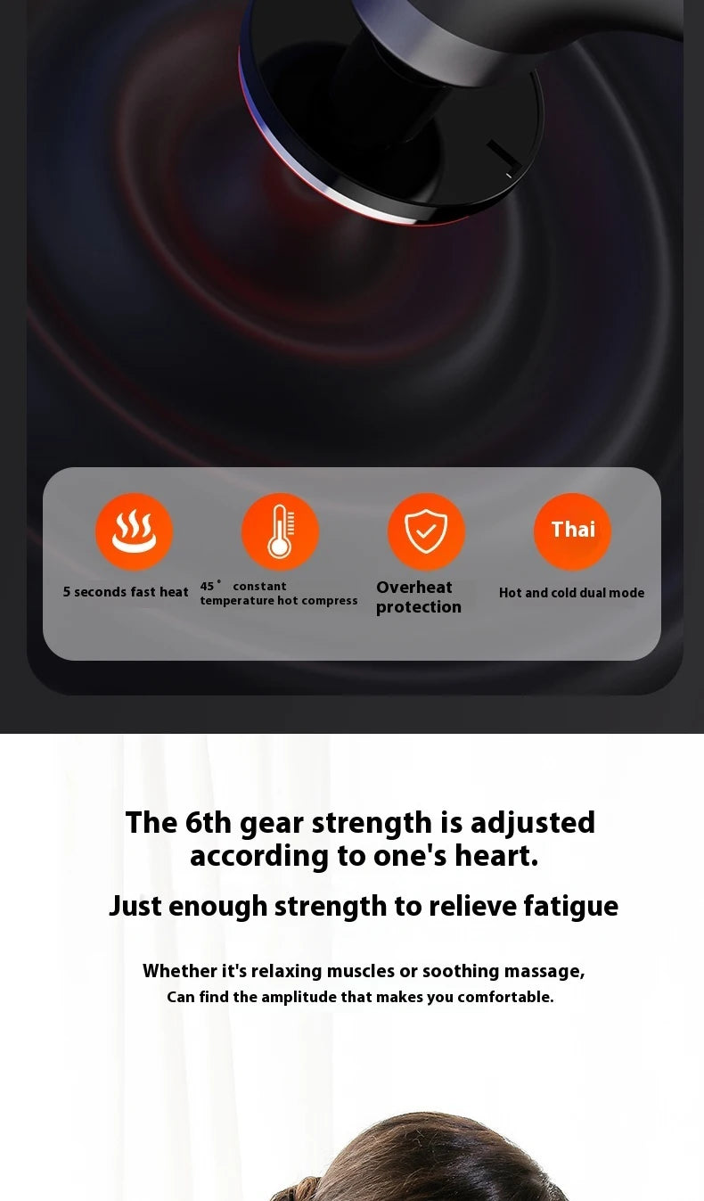 Foldable Massage  Deep Tissue with Heat & Cold Head Adjustable Angles Portable Percussion Back Massager for Muscle Neck Body