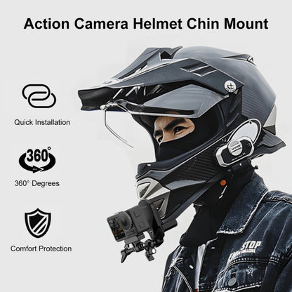 Motorcycle Helmet Chin Clamp Mount for GoPro and Other Action Cameras