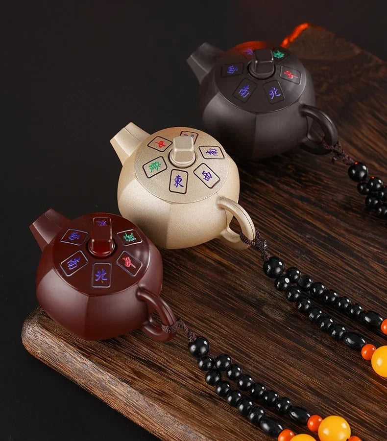 Creative Teapot Gas Lighter Adjustable Flames with Playing Inflation Windproof Red Flame Cigarette Accessories Unique Gift