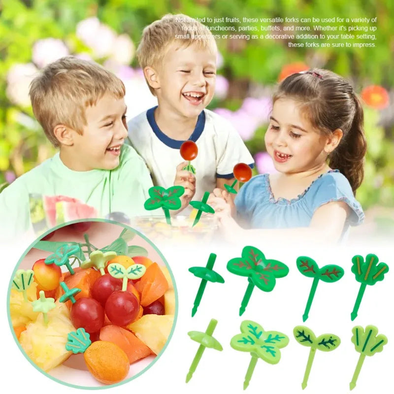 40/8pcs Cute Mini Fruit Fork Toothpick Four-leaf Clover Children Food Fruits Dessert Picks Toothpicks Party Kitchen Accessories