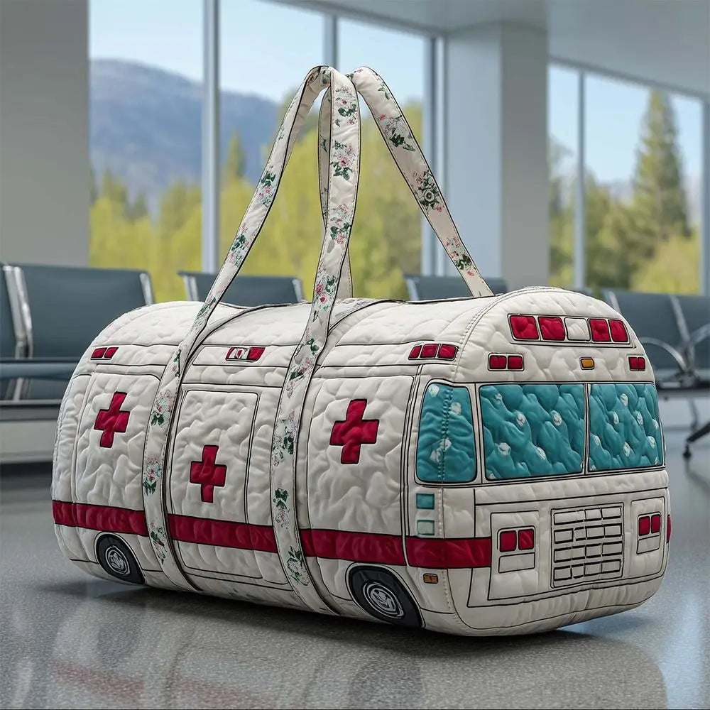 3D Printed Quilted Travel Duffle Bag Large Capacity Overnight Tote