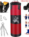 100/120cm Unfilled Heavy Punching Bag Professional Boxing Sandbag with Hanging Accessorie for MMA Muay Thai Kickboxing Taekwondo
