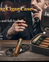 Cigar Humidor, Leather Travel Cigar Humidor, Include Cedar Wood Slot Tray, Cigar Draw Enhancer and Multifunction Cigar Cutter