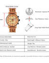 Wood Watch Calendar Multifunctional Fashion Wrist Quartz Customizable Engraving