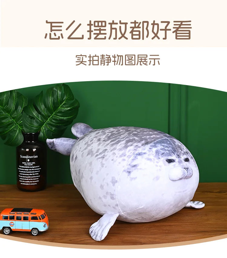 70cm Kawaii Seal Stuffed Animal Seal Plush Toy Soft Cuddly Baby Seal Doll Kids Birthday Gift Plushie Stuffed Animal Pillow