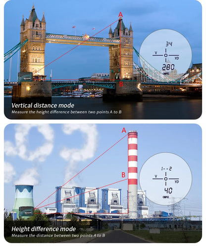 Laser Golf Rangefinder Hunting Telescope with Slope Adjusted Flag-Lock Distance Meter 800-2000m Rangefinder Monoculars