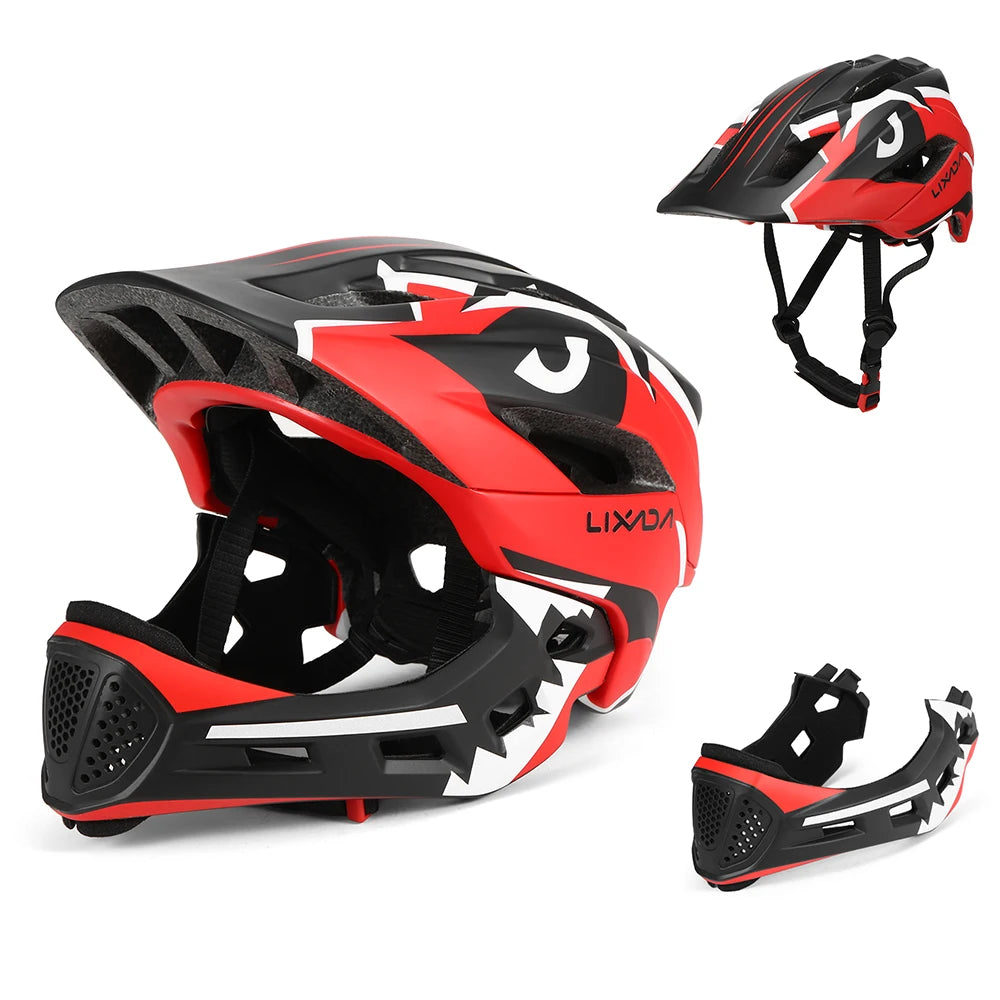 Kids Detachable Full Face Cycling Helmet For Bike Skateboard And Roller Skating