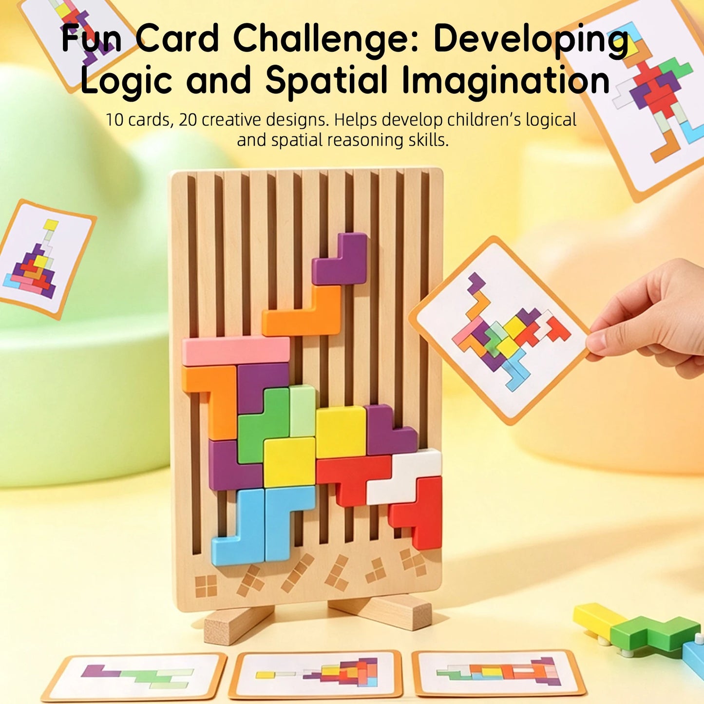 Wooden 3D Calendar Block Logic Puzzle
