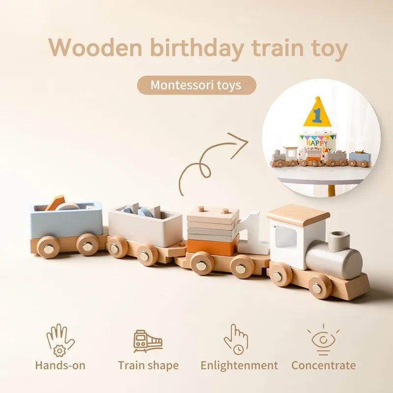 Baby Wooden Montessori Toys Playing House Afternoon Tea Set Model Puzzle Toys For Baby Birthday Toy Numbers Blocks Learning Toy