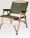 Outdoor Chair Camping Folding Portable Backrest Chair Camping Leisure Faux Wood Armrest Fishing Garden Chair