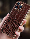 Genuine Leather Phone Case for iPhone 16 15 Pro Max 14promax Luxury Soft Edges Shockproof Camera Protection Cover