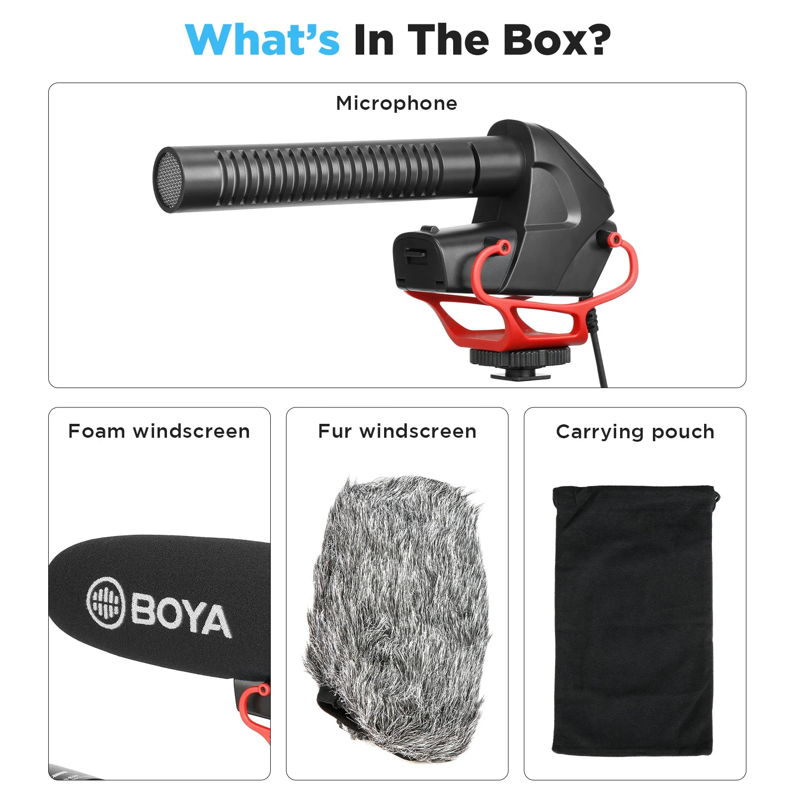 BY-BM3031R Super-cardioid Condenser Shotgun Microphone for DSLR Camcorders Audio Recorders Streaming Youtube Recording Vlog