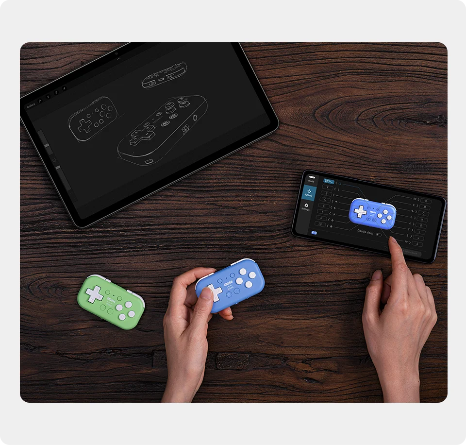 Mini Bluetooth Gaming Controller with Keyboard Mode for Nintendo Switch and Android