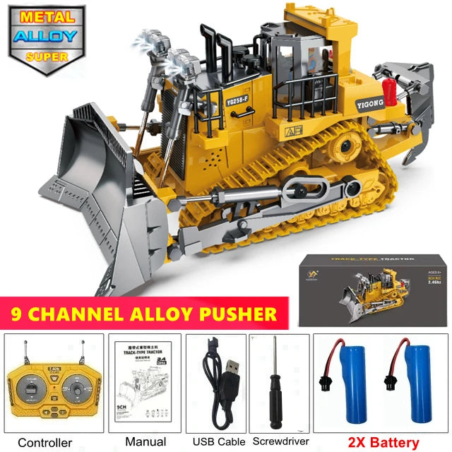 Remote Control Excavator Toy Radio Controlled RC Dump Truck Vehicle Crawler Bulldozer Construction Car Gifts for Boys