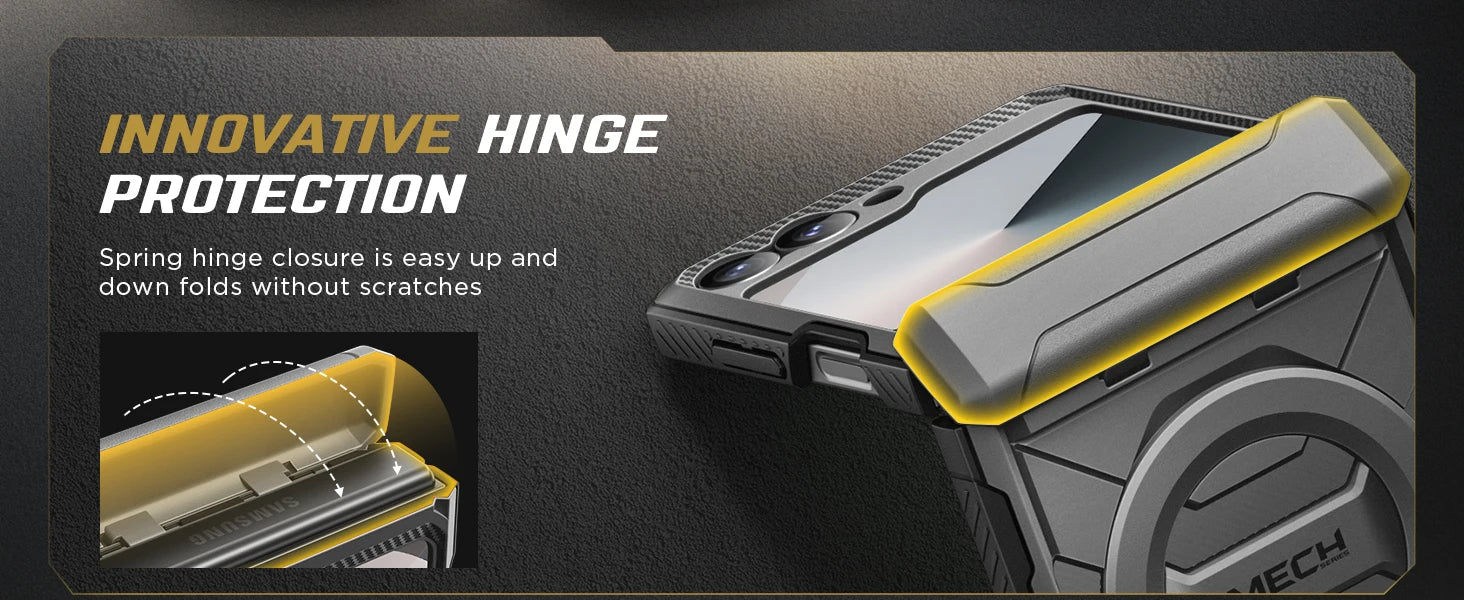 Stand for Z Flip 6 Case with Ring Kickstand Hinge Protection Screen Protector Full Body Protection Magsafe Phone Case