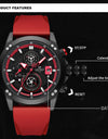 Leisure Watch Waterproof Silicone Band Quartz Wristwatches Luminous Business Clock