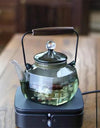 Japanese Square Heat Resistant Glass Teapot Steaming and Boiling Dual-use Lifting Beam Tea Pot Glass Kettle Kung Fu Tea Set