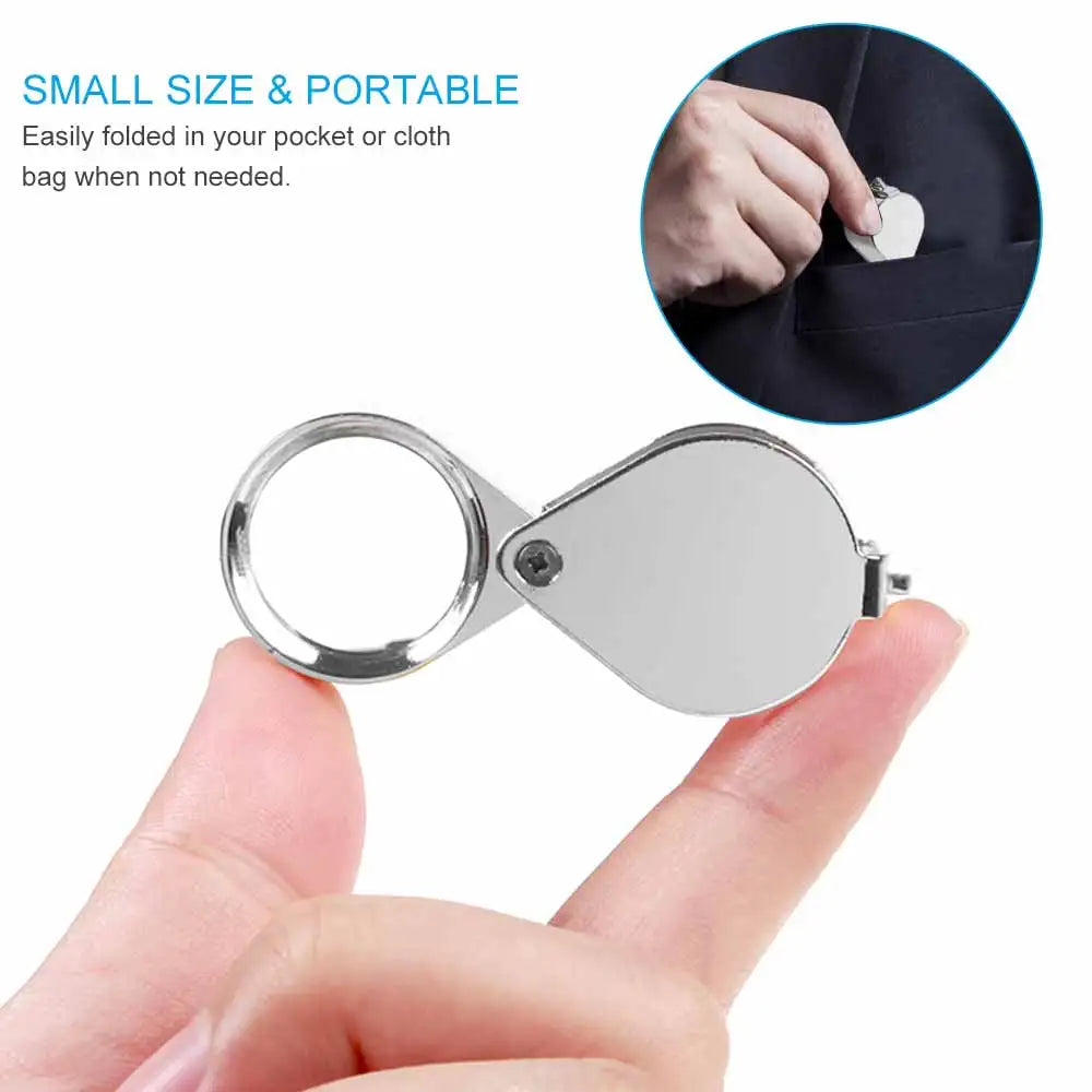 10X 20X 30X Triplet Jewelry Loupe Pocket Magnifier Glass