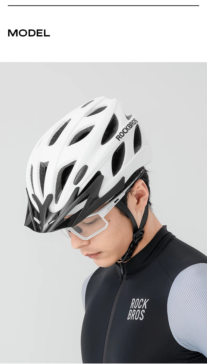 Bike Helmet with Photochromic Len Visor Wind-breaking Brim Bike Helmet Adult MTB Road Riding Cycling Helmet