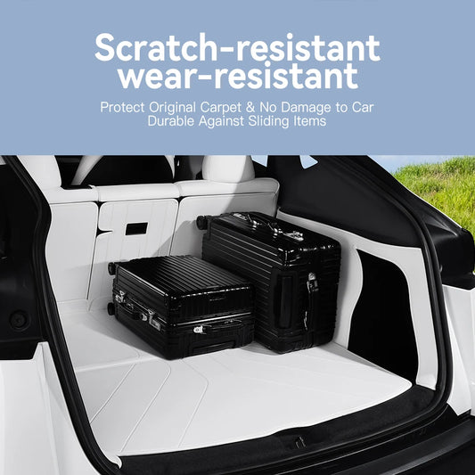 Custom Nappa Leather Trunk Mat Set for Tesla Model Y Juniper 2025 2026 Full Coverage Cargo Liner 7 Piece
